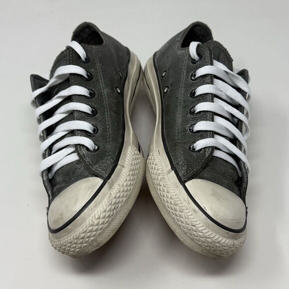 Converse John Varvatos Sneakers Womens 7.5 Gray Leather Distressed Lace Up Shoes - Picture 7 of 16